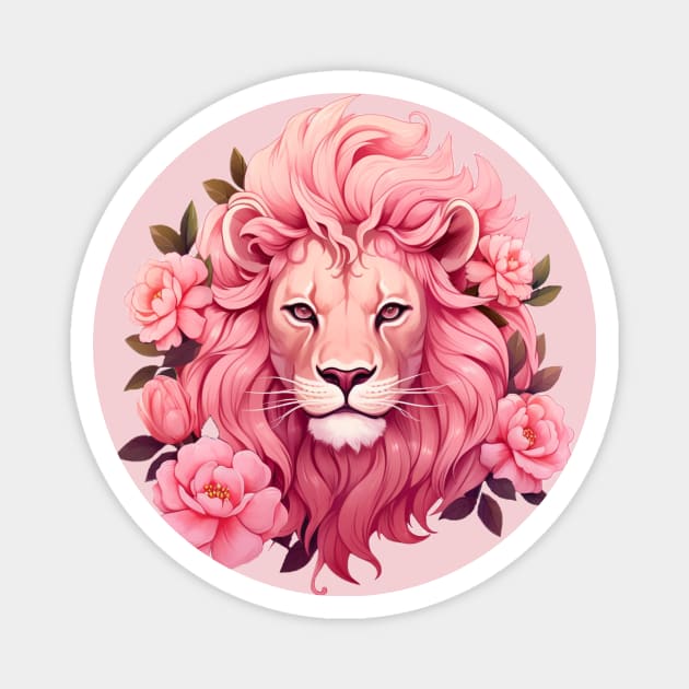 Pink Lion Magnet by Pet And Petal